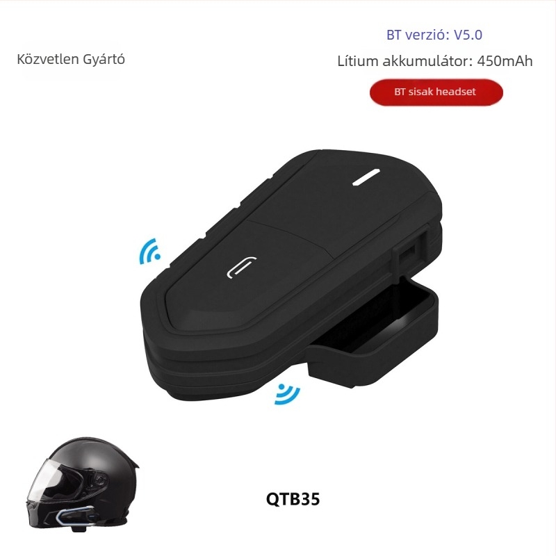Motorkerékpár Bluetooth sisak headset, Type-C, vezeték nélküli, hívásokhoz menet közben, modell B35
