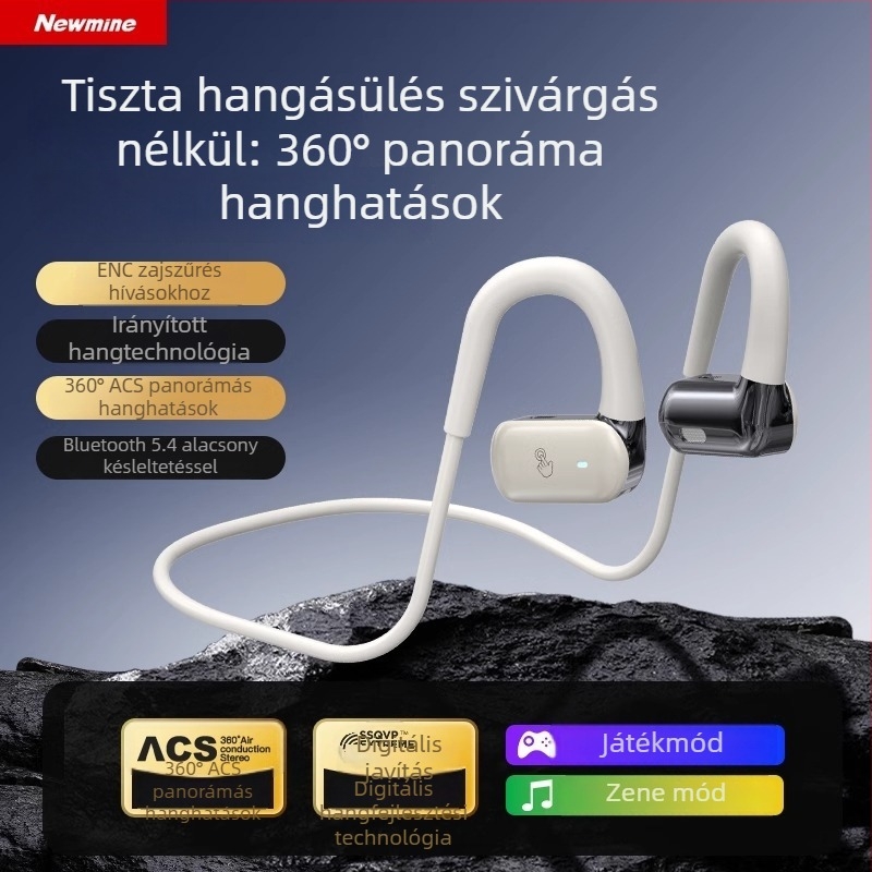 Newman HM50 csontvezetéses Bluetooth sport fejhallgató – fülre rögzített, BT 5.4, 4–8 óra üzemidő, vízálló