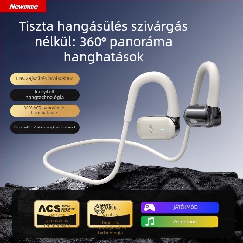 Newman HM50 csontvezetéses Bluetooth sport fejhallgató – fülre rögzített, BT 5.4, 4–8 óra üzemidő, vízálló