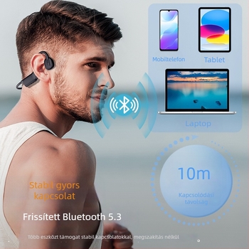 K08 csontvezetéses sportfülhallgató – fülre helyezhető, Bluetooth 5.3, IPX5, 8+ óra akkumulátor-üzemidő