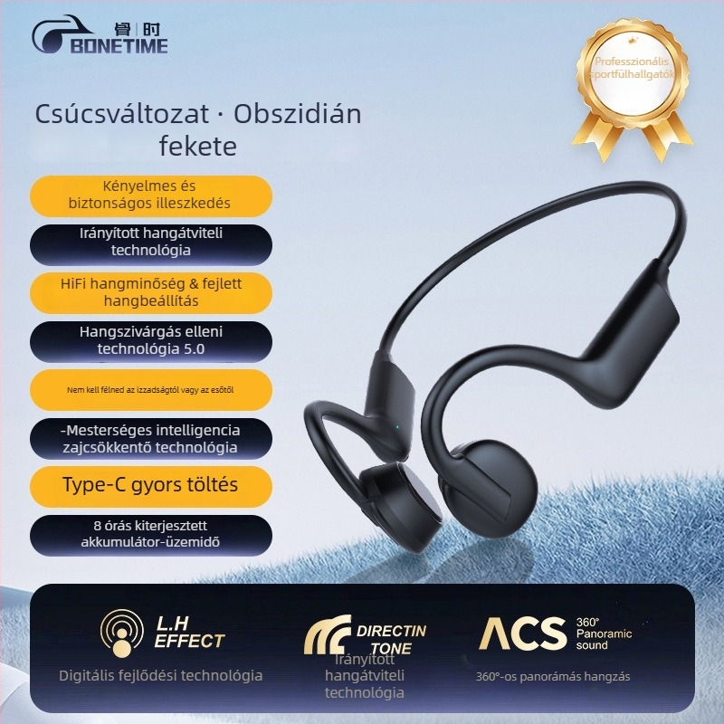 K08 csontvezetéses sportfülhallgató – fülre helyezhető, Bluetooth 5.3, IPX5, 8+ óra akkumulátor-üzemidő