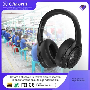 Fejre szerelhető Bluetooth headset, Bluetooth 6.0, 10 m hatótáv, 8+ óra üzemidő, sztereó, IPX-4
