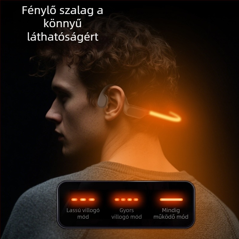Csontvezetéses fejhallgató IP68 vízálló, Bluetooth 5.4, hatótáv 15 m, üzemidő több mint 8 óra