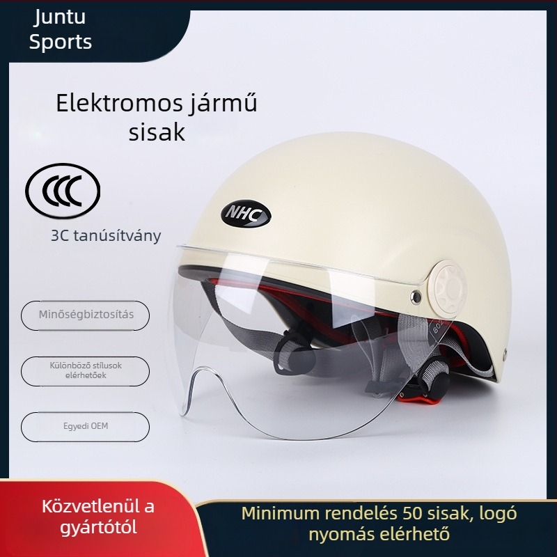 3C tanúsítványos sisak elektromos járművekre, uniszex, nyári napvédelem, mind az évszakokra, fél sisak motorkerékpárokhoz és elektromos kerékpárokhoz
