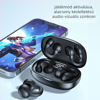 Vezeték nélküli sportfülhallgató fülklipszben, csontvezetéses technológiával – Bluetooth 5.49, 10 m hatótávolság, 4–8 h üzemidő, sztereó hang, vízálló