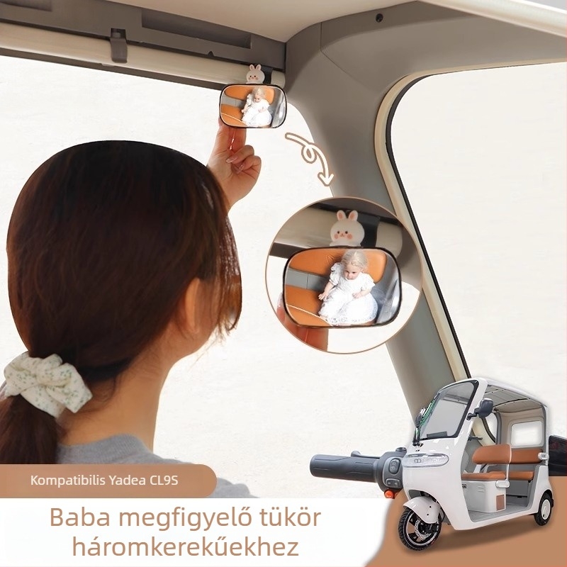 Hátsó nézet tükör triciklire és elektromos járművekhez, széles látómező, nagy felbontás, reflexiós, általános használatra, Qt-25094