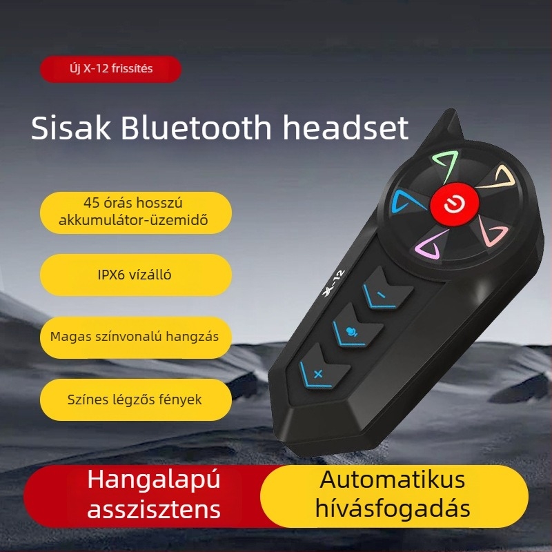 Motorkerékpár sisak Bluetooth headsettel, YUMES X-12, esőálló, általános modellekhez