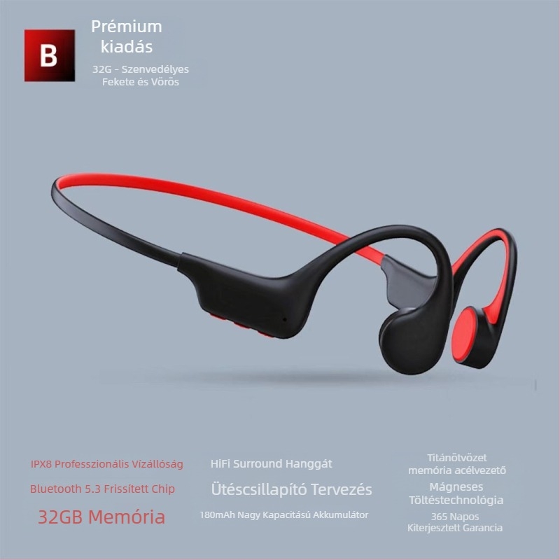 Shengde X6 Csontvezetéses, vezeték nélküli Bluetooth 5.3, nem a fülben, beépített memória, IPX8 vízálló