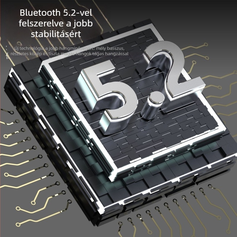 Csontvezetéses Bluetooth headset nyakba rögzítve, kártyahely, digitális kijelző, Bluetooth 5.0