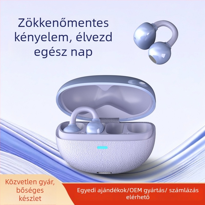 Vezeték nélküli fülhallgató, fülcsipesz kialakítás, Bluetooth 5.3, erőteljes basszus, több mint 8 óra üzemidő