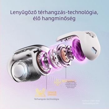 Csontvezetéses Bluetooth fülhallgató - clip-on, nem a fülben, zajcsökkentés, akkumulátor üzemideje 0–4 óra