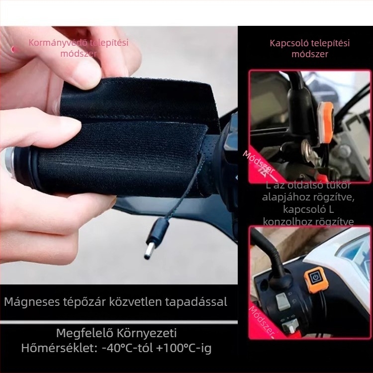 TDGO Elektromos fűtéses kormányvédő burkolat motorkerékpárokhoz és elektromos járművekhez – csúszásmentes, vízálló, hőszigetelő