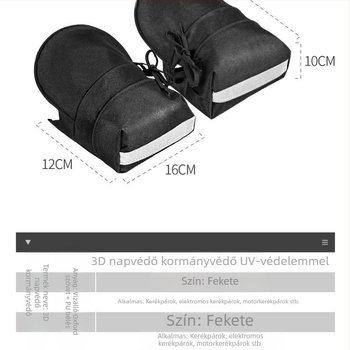 PVC anyagú elektromos jármű kormányvédő kesztyű, szélálló, vízálló, UV-védelem