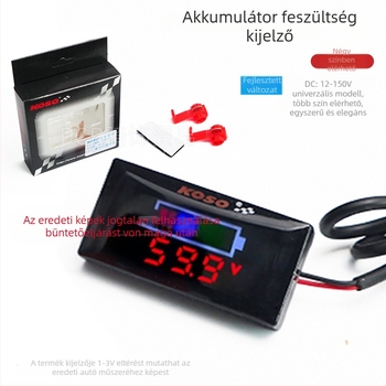 12–100V LCD voltmérő elektromos motorkerékpárokhoz, digitális kijelző, modell 000