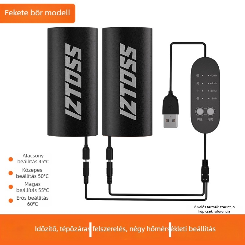 IZTOSS USB fűtött motorkerékpár-kormányfogó, állítható hőmérséklet; modell MP10913; kompatibilis motorkerékpárokkal, elektromos robogókkal és kerékpárokkal