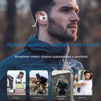 2025 Új, kiváló minőségű Bluetooth fülhallgatók légtovábbító technológiával, sportos nyakpánt, clip-stílusú külső fül
