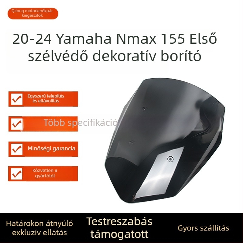 Yamaha NMAX 155 (2020–2024) számára dekoratív első szélvédő takaró, motorkerékpár-kiegészítő, testreszabható