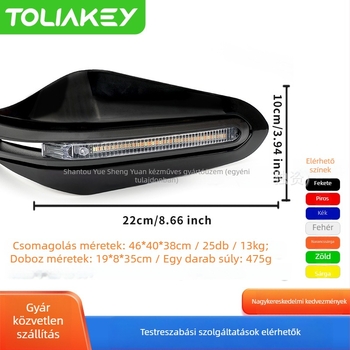 TOLIAKEY motorkerékpár kézvédő LED-lámpával, off-road, univerzális üreges kormánycsőhöz 14 mm feletti átmérő, ütközés- és esésvédelmet nyújt