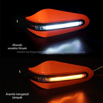 TOLIAKEY motorkerékpár kézvédő LED-lámpával, off-road, univerzális üreges kormánycsőhöz 14 mm feletti átmérő, ütközés- és esésvédelmet nyújt