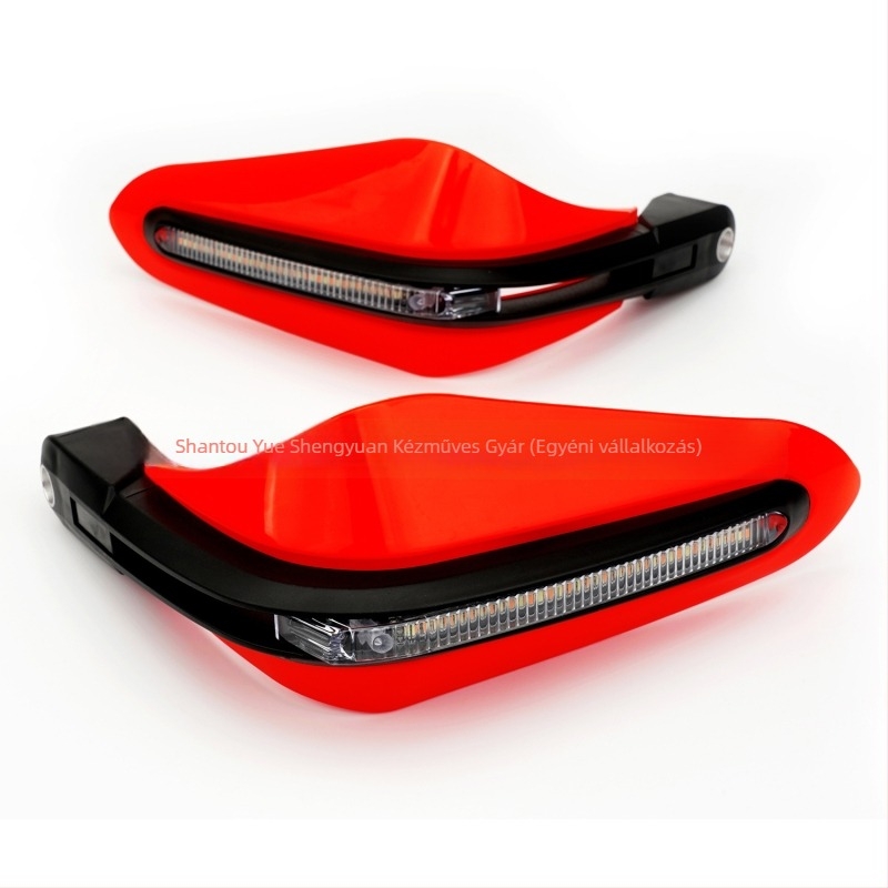 TOLIAKEY motorkerékpár kézvédő LED-lámpával, off-road, univerzális üreges kormánycsőhöz 14 mm feletti átmérő, ütközés- és esésvédelmet nyújt