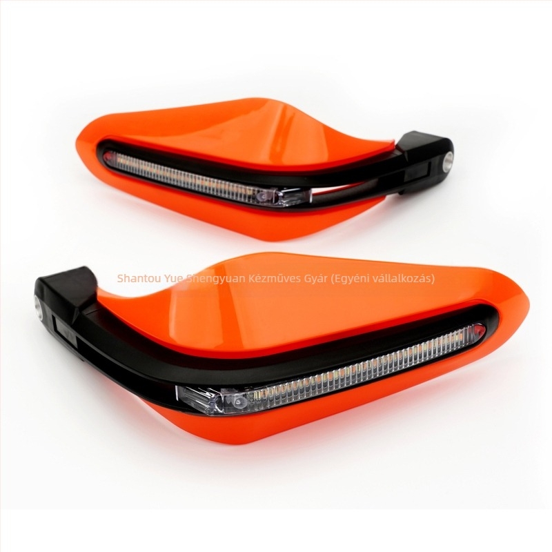 TOLIAKEY motorkerékpár kézvédő LED-lámpával, off-road, univerzális üreges kormánycsőhöz 14 mm feletti átmérő, ütközés- és esésvédelmet nyújt