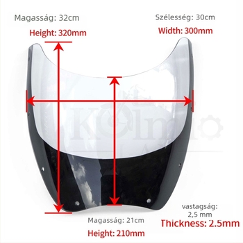Yamaha RD250, RZ250, RZ350, DR350 és RD350LC modellhez illeszkedő első szélvédő — KOLMIO-LAM