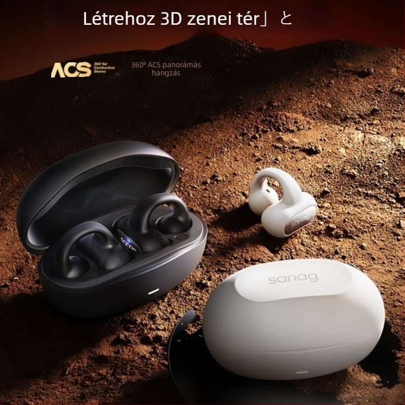 Sanag vezeték nélküli Bluetooth fülhallgató légvezetéses technológiával – fülcsipesz dizájn, IPX4, Bluetooth 5.3, 10 m hatótáv, 4–8 óra üzemidő