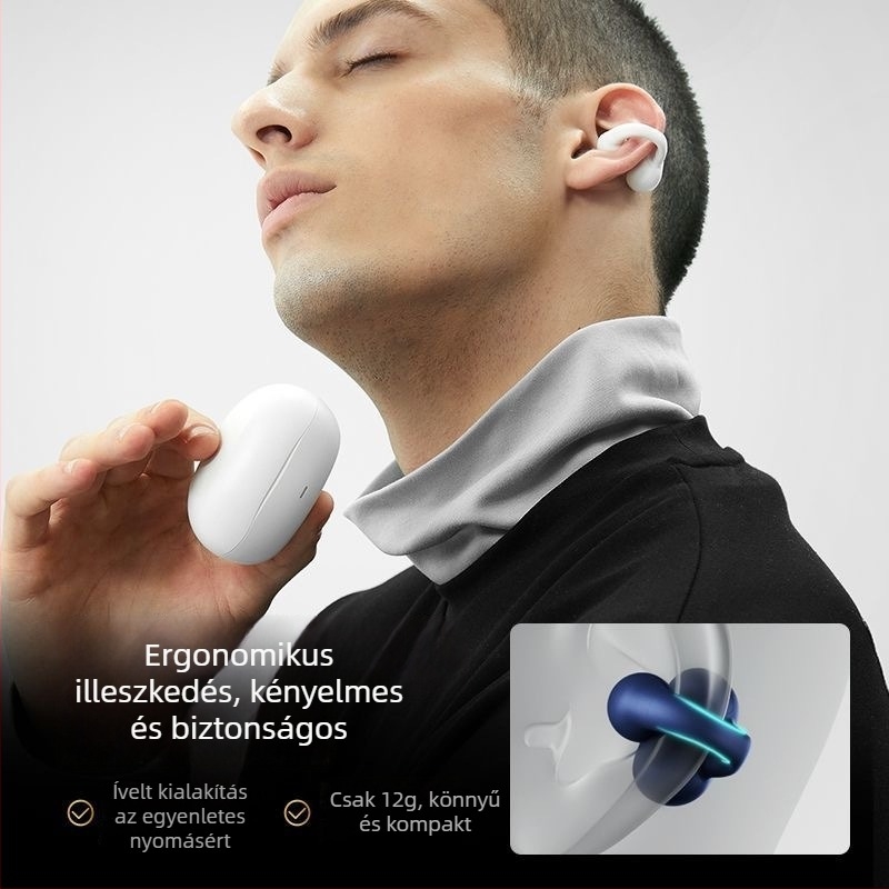 Sanag vezeték nélküli Bluetooth fülhallgató légvezetéses technológiával – fülcsipesz dizájn, IPX4, Bluetooth 5.3, 10 m hatótáv, 4–8 óra üzemidő