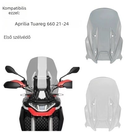 Polikarbonát elülső szélvédő Aprilia Tuareg 660-hoz, 2021–2024 motorkerékpár