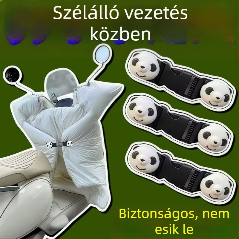 Szélvédővédő motorkerékpárok és elektromos járművekhez, leválasztható és állítható, egy darabból álló műanyag kivitel, fix csattal