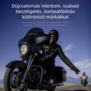 Motorkerékpár sisak Bluetooth headset – kettős interkom, 500 m hatótáv, sztereó hang, Bluetooth 6.0, 22 órás üzemidő