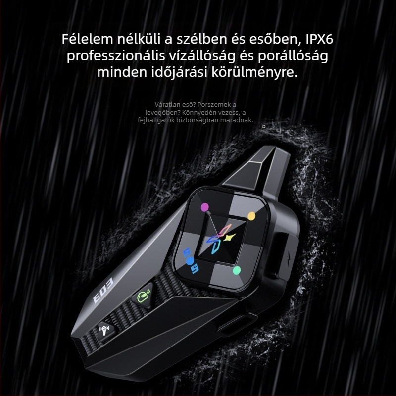 Motorkerékpár sisak Bluetooth headset – kettős interkom, 500 m hatótáv, sztereó hang, Bluetooth 6.0, 22 órás üzemidő