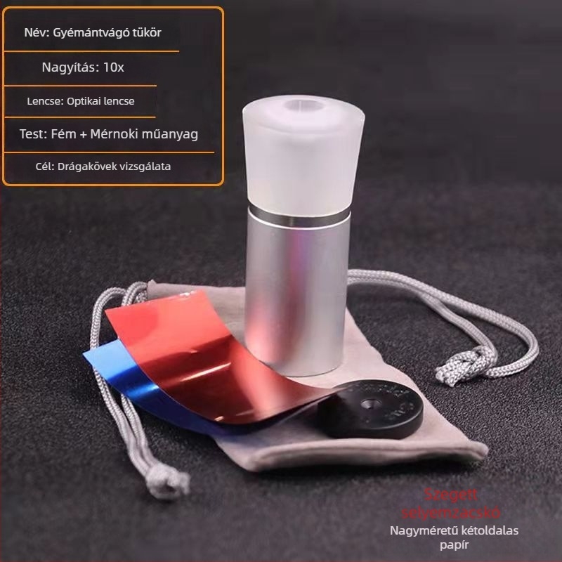 Gyémántazonosító eszköz, fém kivitel, 8 szív-8 nyíl vágás, 10x nagyítás, márka Southeavy suction, több modell