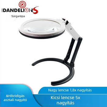 BITE MG3B-1B / MG3B-1D összecsukható asztali nagyító munkaállomás LED világítással (Márka: BITE; Modelljei: MG3B-1B / MG3B-1D; Import: Nem; Privát címke: Nem)