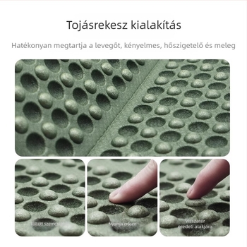 Tojásfészek alakú kemping párna — hordozható, összecsukható, nedvességálló EVA‑alumínium fóliával, egy személy számára