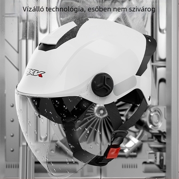 AXK ABS fél-jet sisak felnőtteknek, elektromos motorkerékpárhoz, tanúsítva 3C GB811-2022A, négy évszakos használatra, ingázáshoz