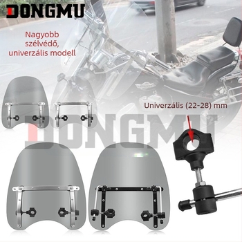 ABS lemez és alumínium tartó; testreszabható; stílus: wind deflector; modell hpmp-d025; universal illeszkedés