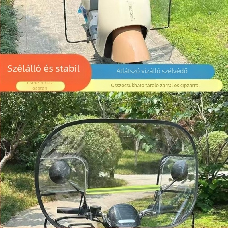 Szélvédő pajzs elektromos járművekhez - műanyag, újrafelhasználható, univerzális illeszkedés, logó nyomtatható