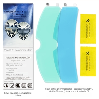 Sisak antifog és esővédő film PET anyagból, motorkerékpár- és elektromos jármű sisakokhoz, tartós antifog hatás