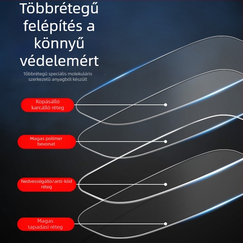 Sisak antifog és esővédő film PET anyagból, motorkerékpár- és elektromos jármű sisakokhoz, tartós antifog hatás