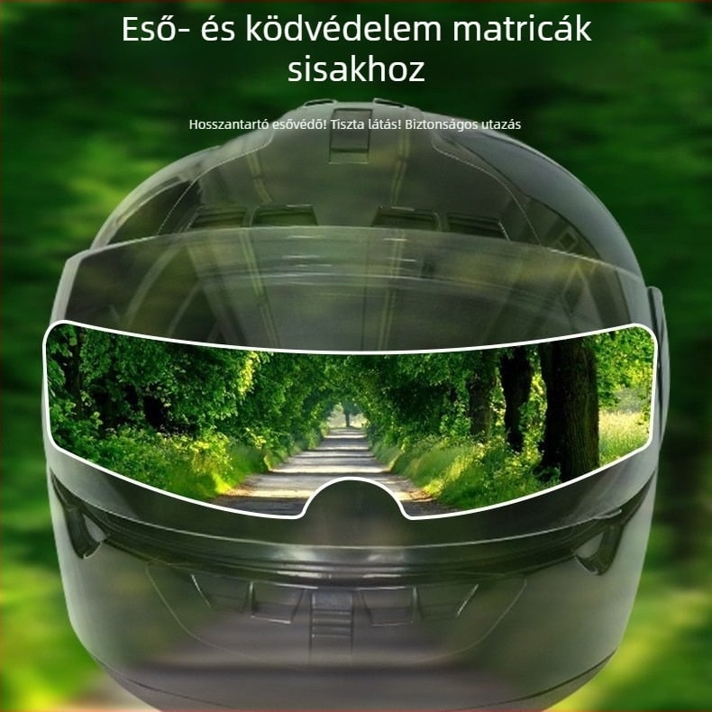 Motorkerékpár sisak anti-köd és eső elleni film nano membránnal — univerzális illeszkedés; feldolgozás és személyre szabás elérhető, licencelt magánmárkák