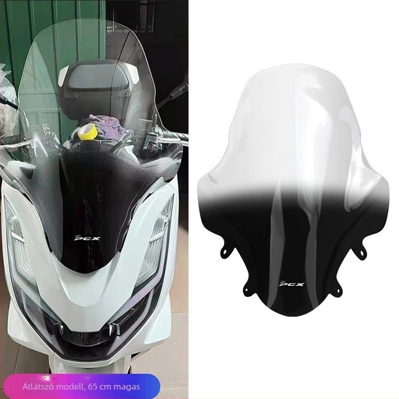 Szélvédő WW117 a Honda PCX160-hoz, kompatibil 22 modellel; PC anyag; napvédelem, összecsukható, kopásálló, karcolásálló, nem tükröződik