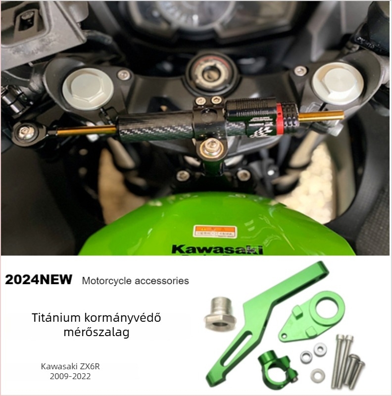 Otilli alumínium motorkerékpár kormánystabilizáló damper titánium vonalzó ZX6R-hez