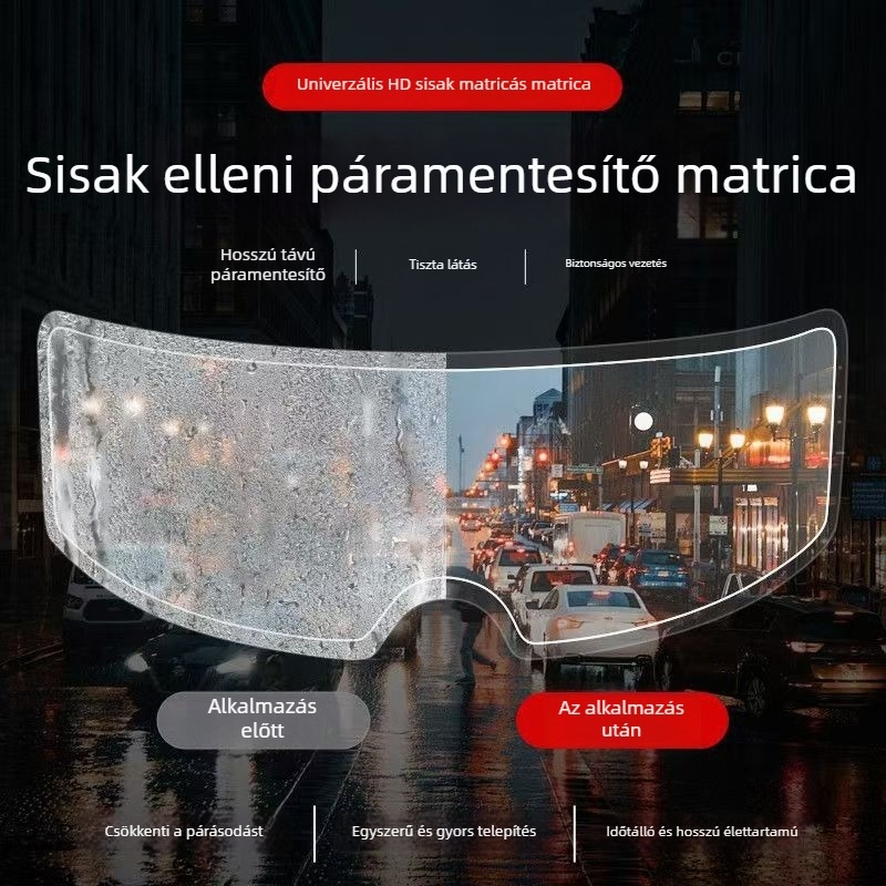 Motorkerékpár sisakhoz antifog és esőálló film – PET anyag, testreszabás elérhető, engedélyezett magánmárka