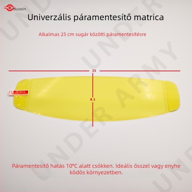 Sisak-visor páramentesítő ragasztó, univerzális modell, testreszabható, szél- és porvédelmet