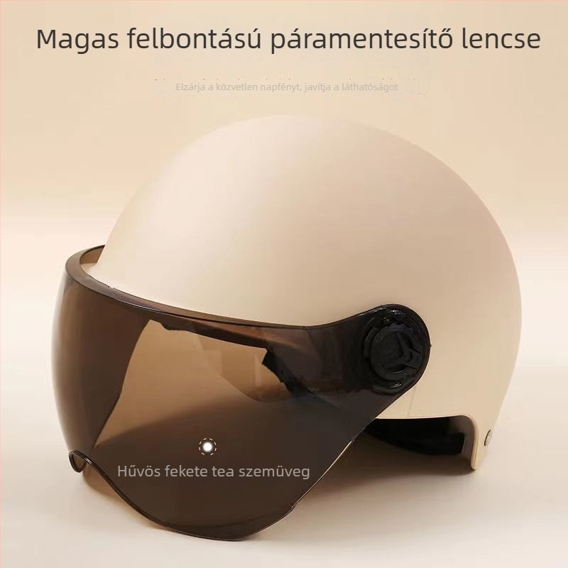 fél sisak ABS+PC héj, univerzális illeszkedés, minden évszakban használható, elektromos robogók és motorokhoz, ipari szabványoknak megfelelő