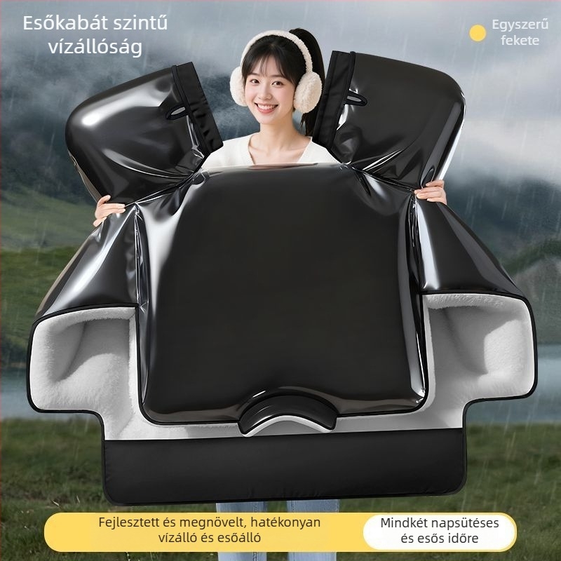 Edzett elektromos jármű szélvédő téli fleece bélésével, vastag és meleg, vízálló elektromos motorkerékpárhoz