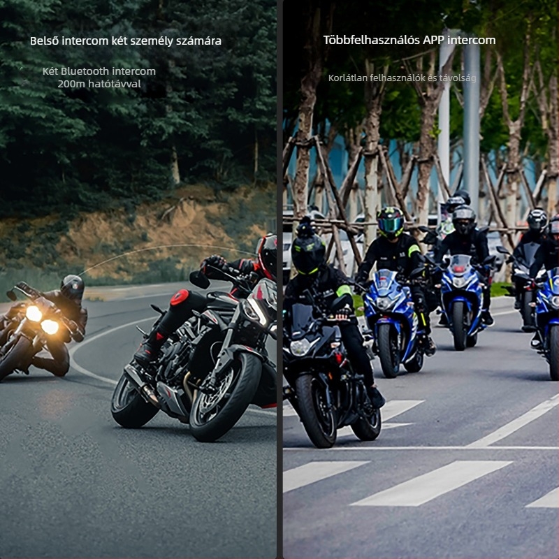 Motorkerékpár sisak Bluetooth headsettel és beépített interkommal (Csatorna: Mono; Funkció: 20394172955; Márka: Other; Sorozat: Other)