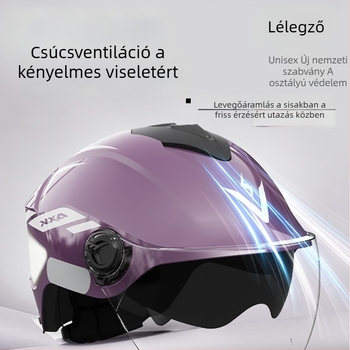 AXK Elektromos motorkerékpár sisak – ABS, fél sisak, GB811-2022A tanúsított, egész éves használatra