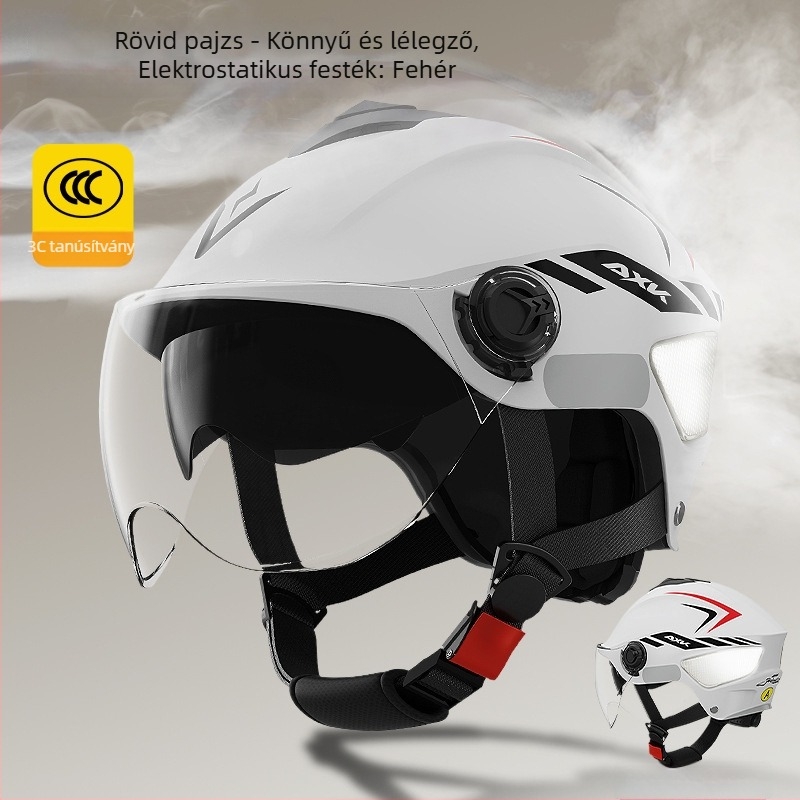 AXK Elektromos motorkerékpár sisak – ABS, fél sisak, GB811-2022A tanúsított, egész éves használatra